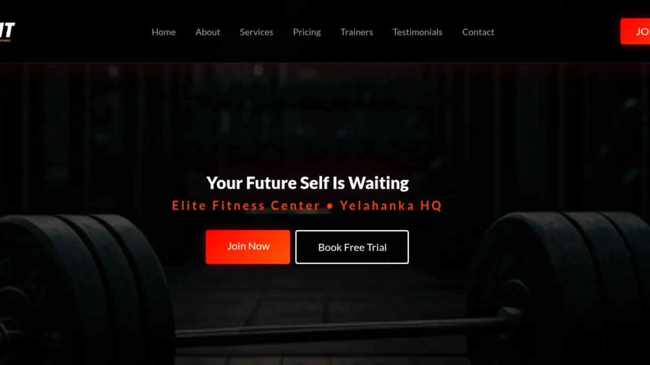 Fit or Fight futuristic gym website preview by BhaivaTech